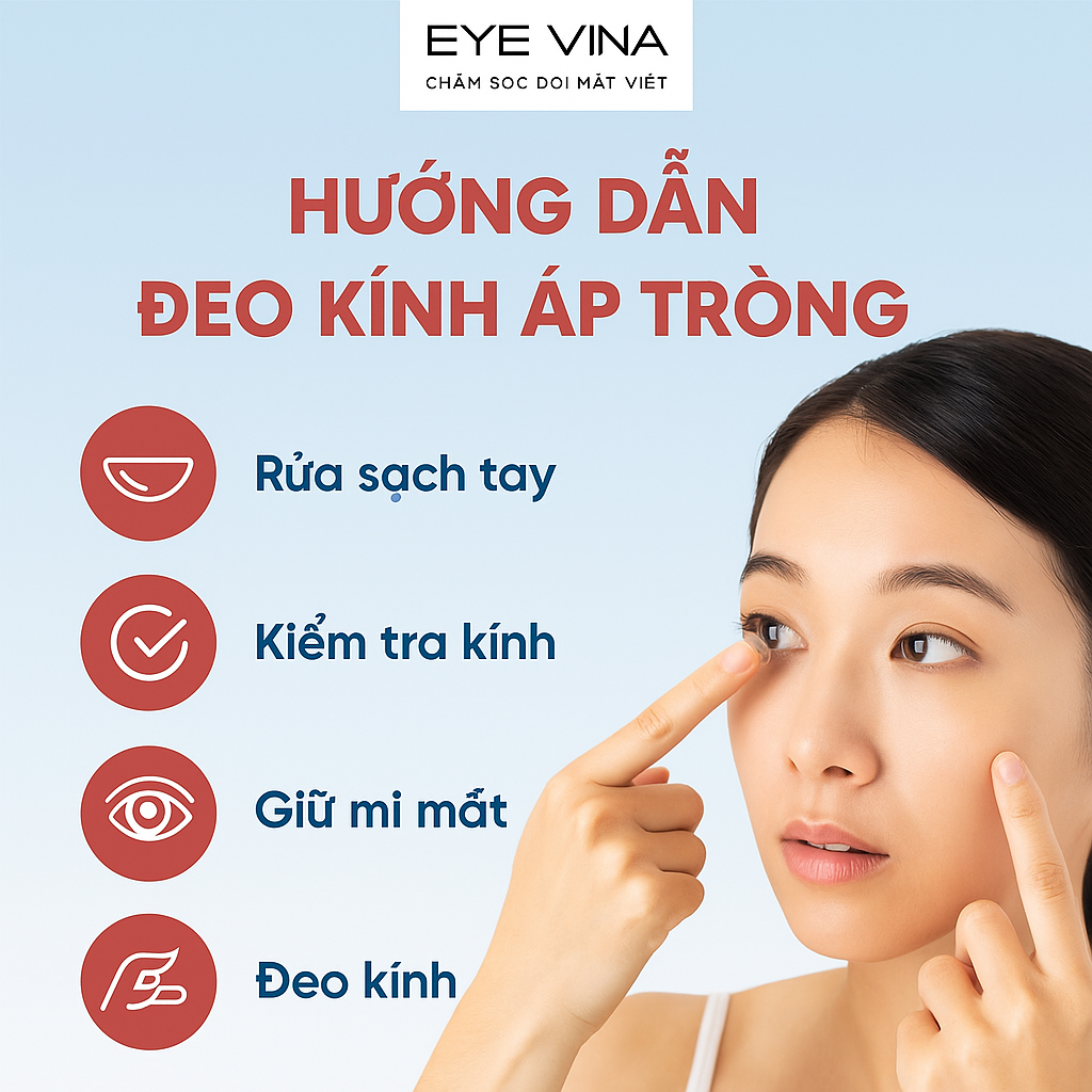 Cách đeo kính áp tròng đúng cách cho người mới bắt đầu