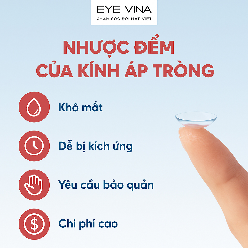  Nhược điểm và rủi ro khi sử dụng kính áp tròng sai cách