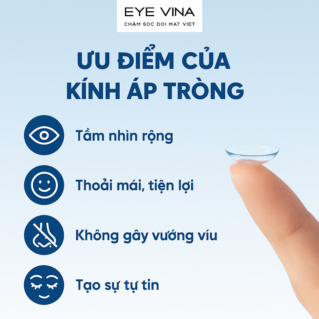  Ưu điểm khi sử dụng kính áp tròng như thẩm mỹ, tiện lợi